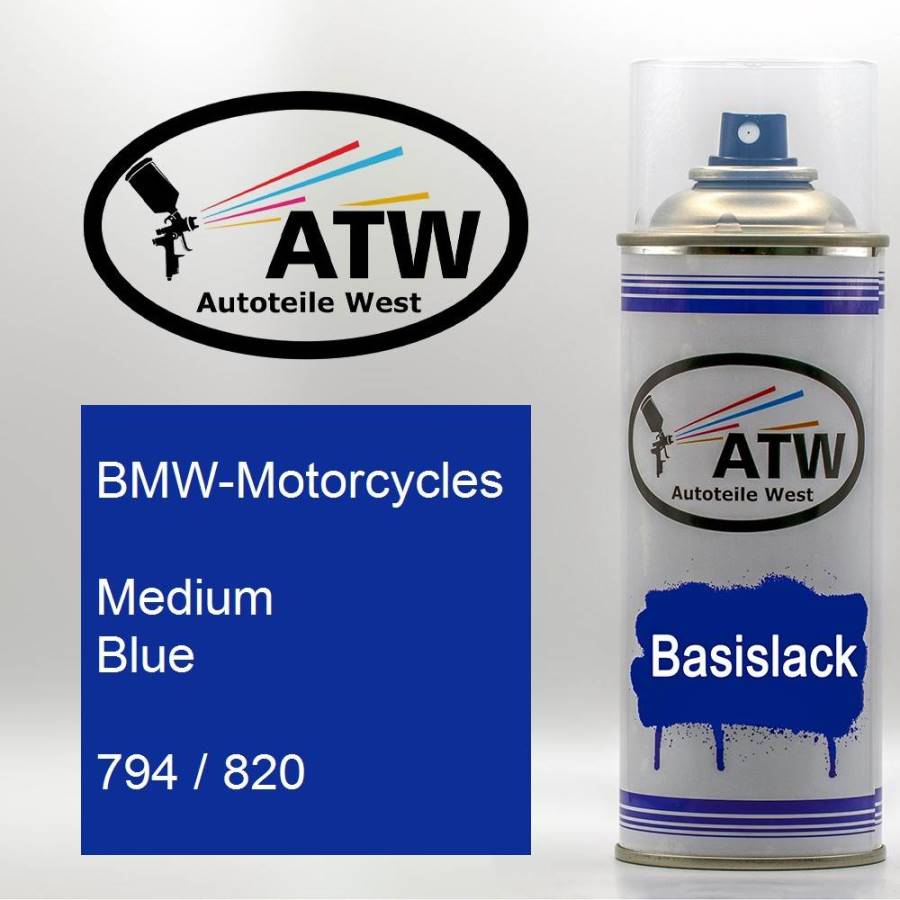 BMW-Motorcycles, Medium Blue, 794 / 820: 400ml Sprühdose, von ATW Autoteile West.